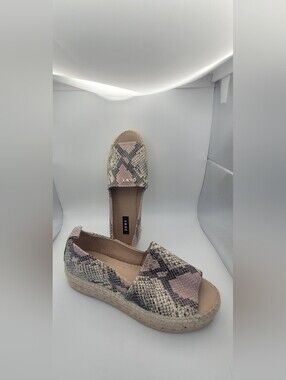 DKNY Pink Snake-Print Espadrille Slip-Ons